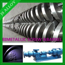 Bimetallic screw and barrel for extruder
